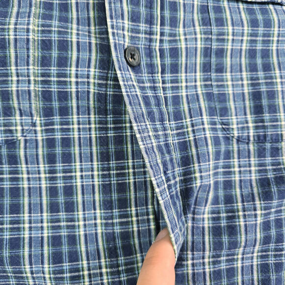 Wrangler Riggs Button Shirt Men's XXL Blue Plaid Workwear Vented Farm As Is - Picture 3 of 9